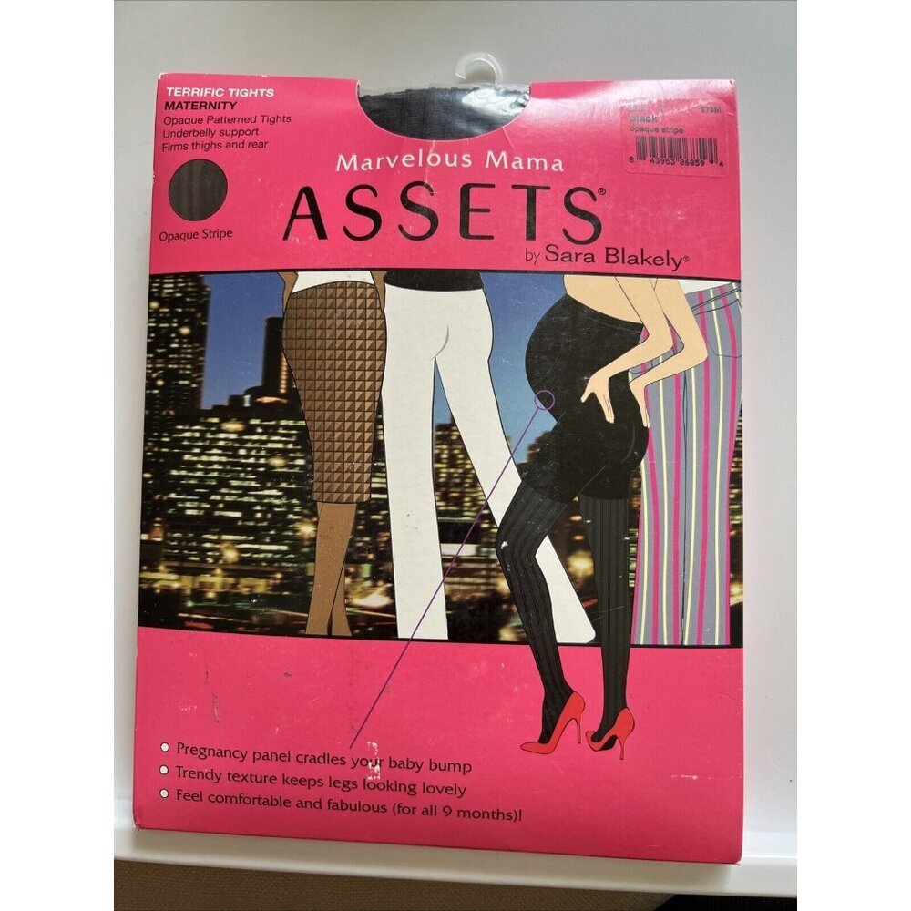New Spanx Marvelous Mama Assets Shaping Tights in Opaque Stripe Size 1 Maternity